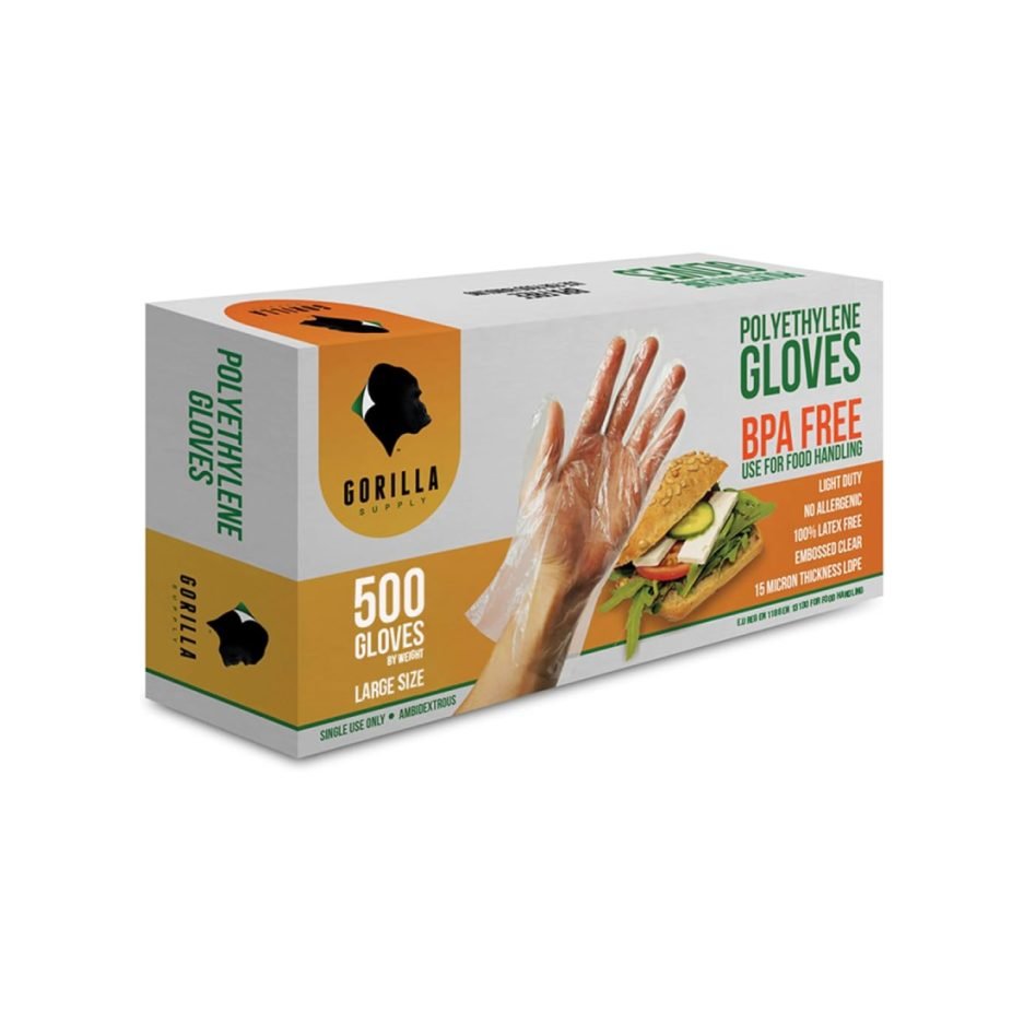 glove poly clear pf 500⁄box large