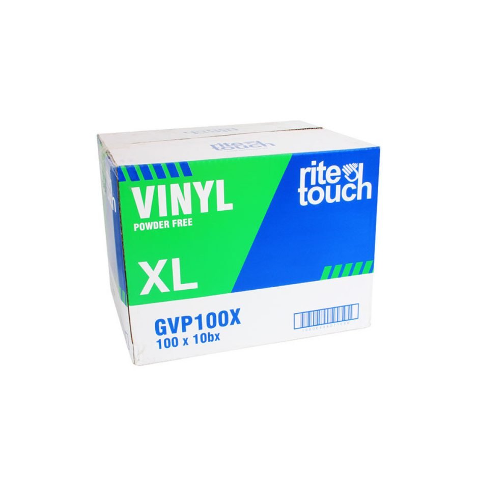 glove vinyl clear pf 100⁄box x-large ritetouch