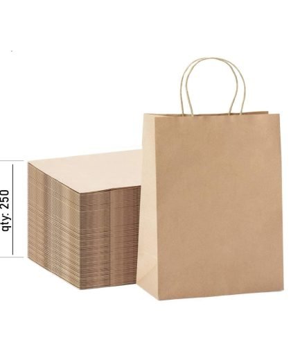 10x5x13 paper handle bags kraft, 250⁄case