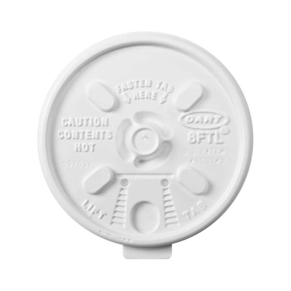 8ftl 8oz white plastic lift n lock lids 1000⁄cs