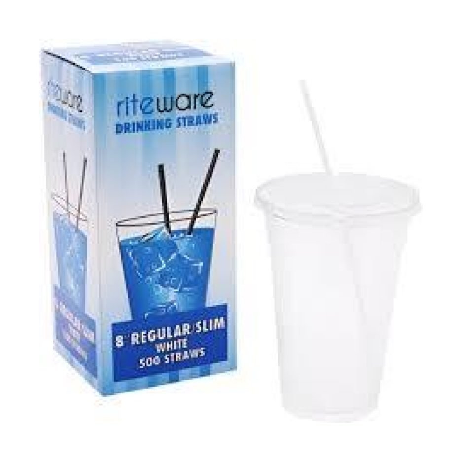 riteware 8 clear milkshake straw wrapped 500⁄box
