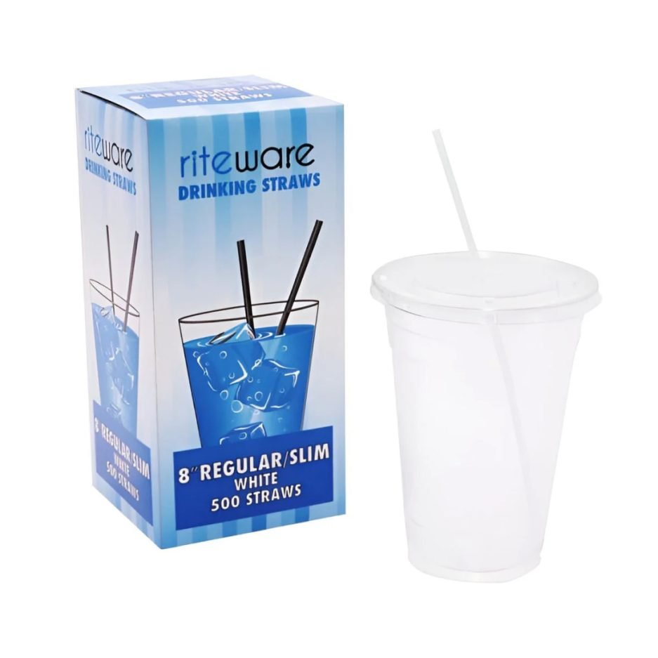 riteware 8 white regular straws 500⁄box