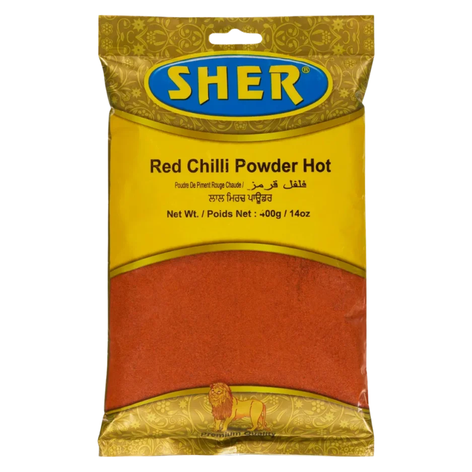 SHER RED CHILI POWDER HOT 400GM