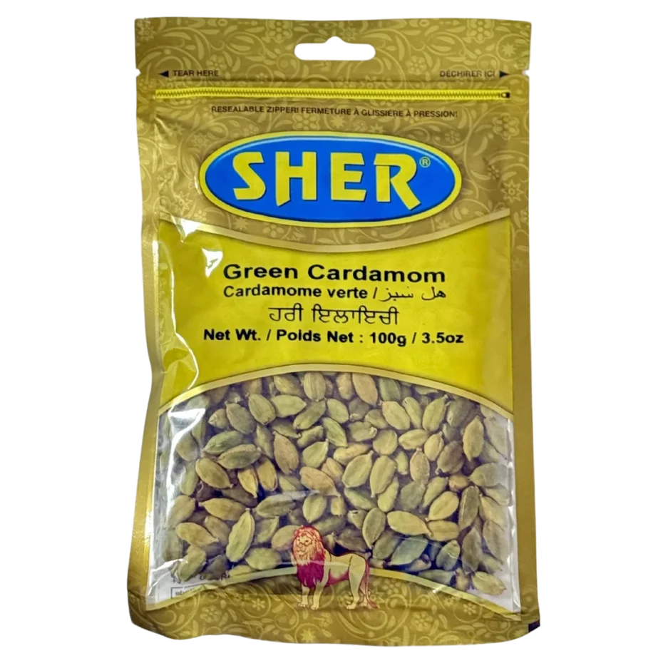 SHER GREEN CARDAMOM 100GM